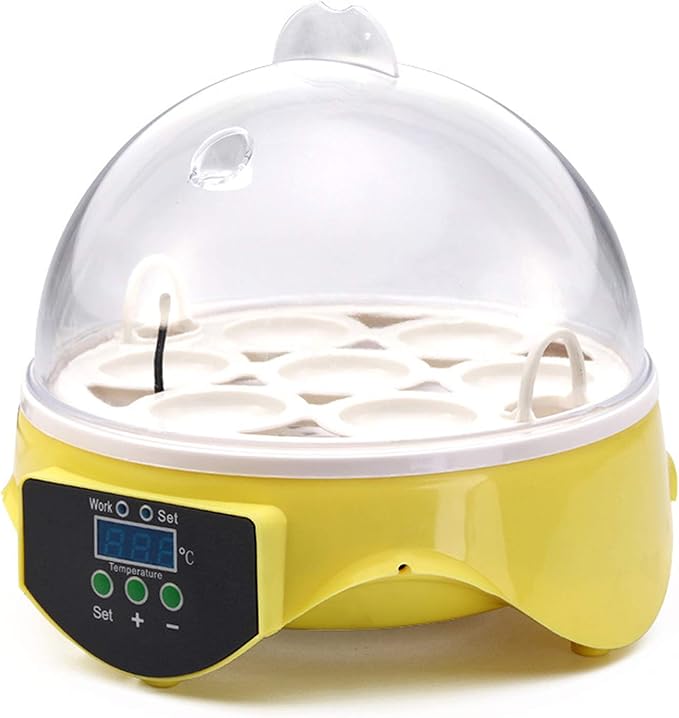Egg Incubator, Semiautomatic Egg Incubators, 7 Eggs Hatcher Digital Egg Incubator Automatic Turning, Automatic Temperature Control Egg Incubator Hatcher Machine