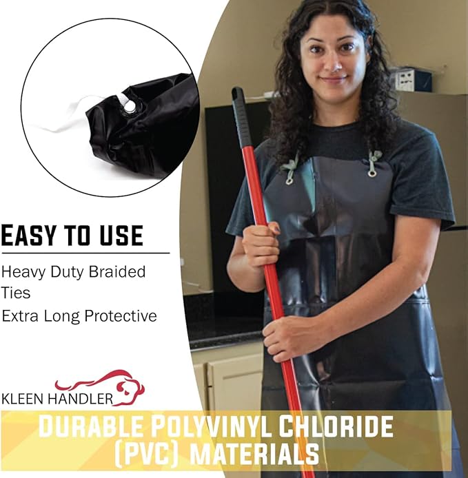 KLEEN HANDLER Heavy Duty Dishwashing Apron | Industrial Cleaning, Extra Long Protective Water Resistant Apron