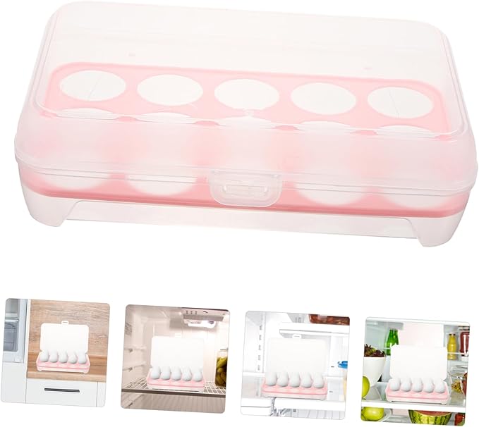 ARTIBETTER 2pcs Plastic Egg Tray Egg Organizer Storage Box for Kitchen Storage Rack Container Safe Fresh Holder