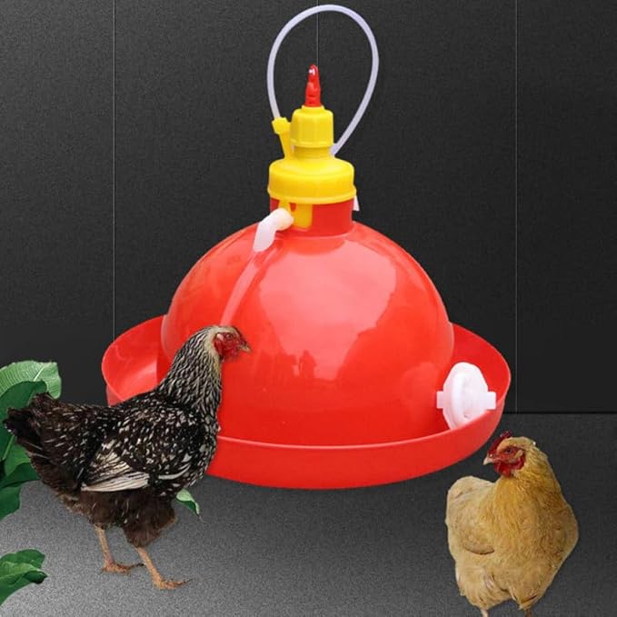 BESPORTBLE Automatic Chicken Waterer Set for Poultry Farm Large Capacity Feeder Waterer Kit Easy Install Clean Random - 13.78X13.78X12.20 Inch