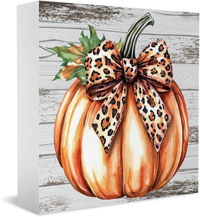 Fall Decorations for Home Farmhouse Office Bedroom Dining Room, Autumn Pumpkins Decor, Fall Sign, Autumn Decor Wood 2401