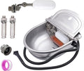 MINYULUA Automatic Heated Dog Water Bowl Stainless Steel Pet Thermal-Bowl Livestock Waterer Constant Temperature Dispenser for Dogs Cow Horse Pig Sheep Chicken Outdoor Drinking