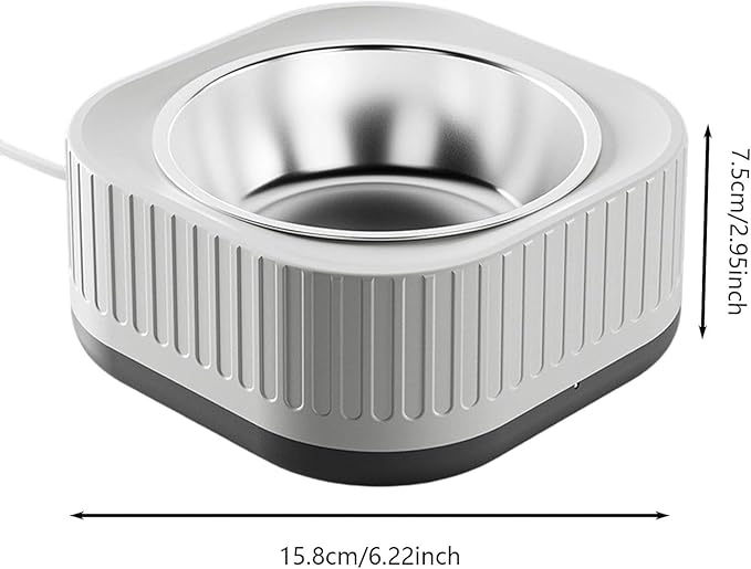 Heated Water Bowl, with Waterproof Design, Keeps Water Warm (35-40°C) in Gardens, Thermostatic Control Anti-Freeze Heated Pet Water Bowl for Chicken,Duck,Goose,Rabbit (Gray)