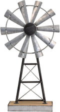 MODE HOME Charming Tall Galvanized Windmill Decor, Metal Windmill Accent for Farmhouse Shelf Decor and Living Room, Adding a Touch of Rustic Farmhouse Decor to Your Home Space