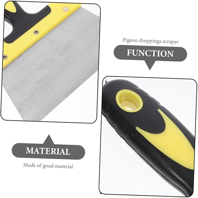 Kisangel Pigeon Droppings Scraper, Metal Large Bird Poop Cleaning Scraper for Chicken Coop Wide Head Quick Cleaning