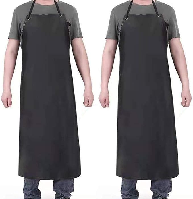 Waterproof Rubber Vinyl Apron 40" -Stay Dry - Chemical Work Apron Durable with Adjustable Apron for Dishwashing
