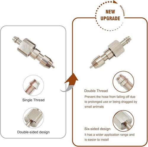 10pcs Stainless Steel Rabbit Water Nipples Metal Dispenser Hamster Waterer Automatic Watering System Kit