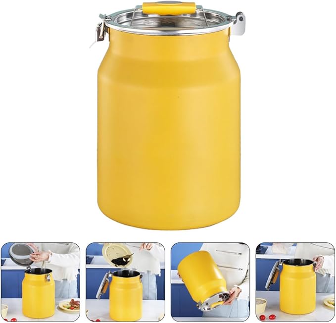 Stainless Steel Rice Storage Container 8l Sealed Grain Bucket Airtight Food Storage Bin for Kitchen Pantry Household Use