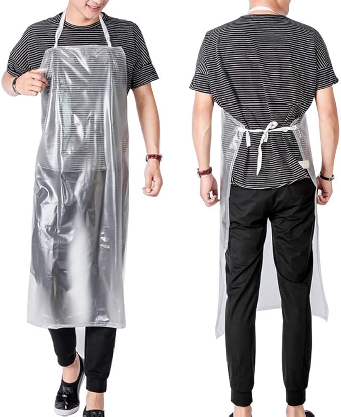 Unisex 47 x27.5 inches Heavy Duty Transparent PVC Waterproof Apron Made of Vinyl…