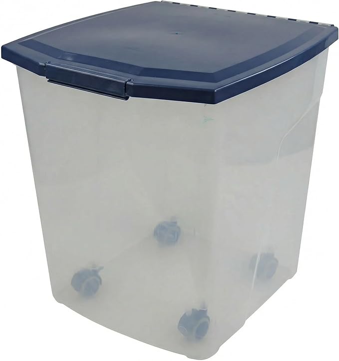 50 Ib Dog Food Storage Container,Extra-Large Dog Storage with Roller Wheels & Locking Lid，Suitable for Dog Cat Bird and Other Pet Food Storage Bin