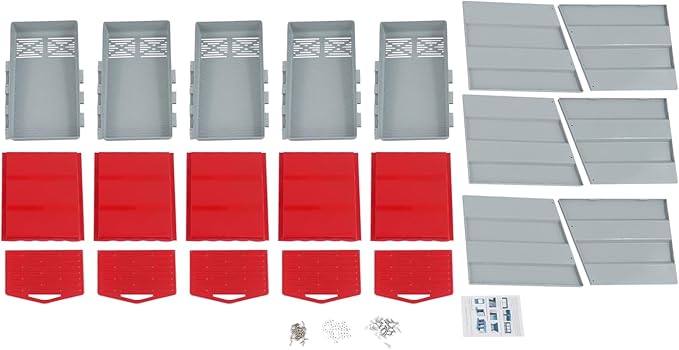 Chicken Nesting Box, 5 Compartments Laying Boxes for Hens, Nest Box for Chicken Duck Poultry Coop, Wall Mount Chickens Roosting Boxes, Protect Collect Egg (Red)