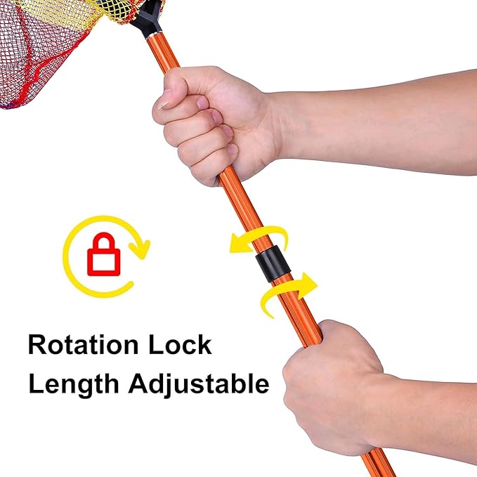 Kids Fishing Net - Telescoping Bait, Minnow, and Butterfly Net With 11.4" Depth, Handle Extends to 30" for Easy Catch and Release
