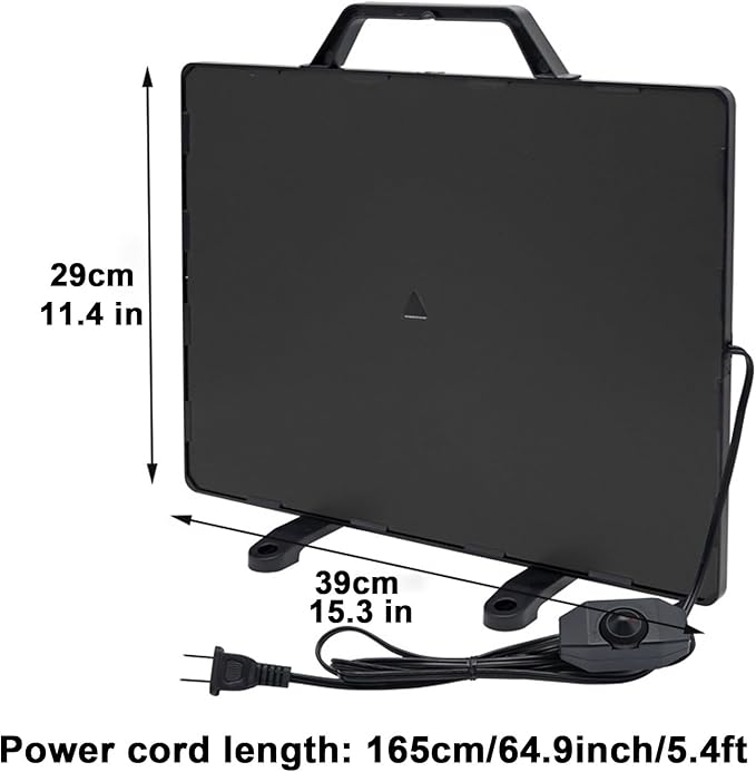 PINNKL Chicken Coop Heater, 15.3 x 11.4 Inch Chick Brooder Heating Plate, 140 Watts Adjustable Temp Radiant Heat Panel, for Chick Kitten Puppy Poultry Pets