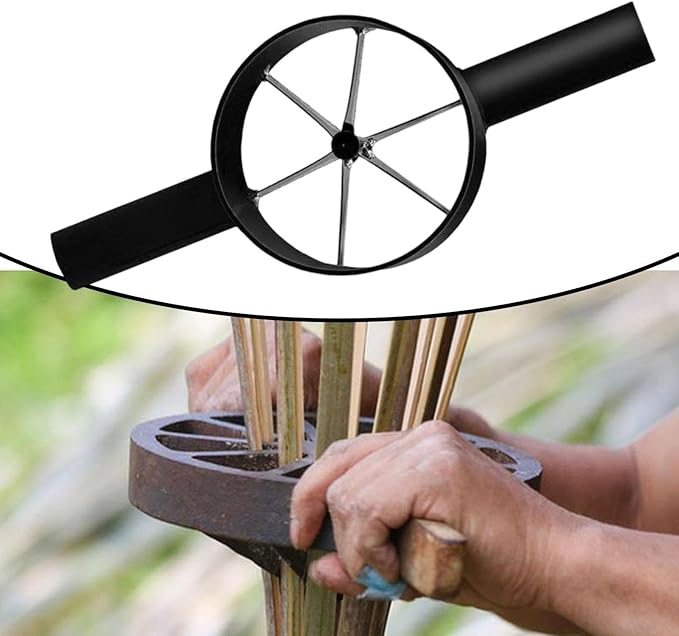 Bamboo Splitter Divider Manual Compact Multiuse Lightweight Bamboo Splitting Tool Handheld for Home Farm Backyard Craftsmen, 6 Cut