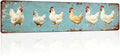 Rustic Farm Chickens Metal Tin Sign Vintage Wall Decor for Kitchen Farmhouse Living Room Entryway Home Decor 4x16 Inch