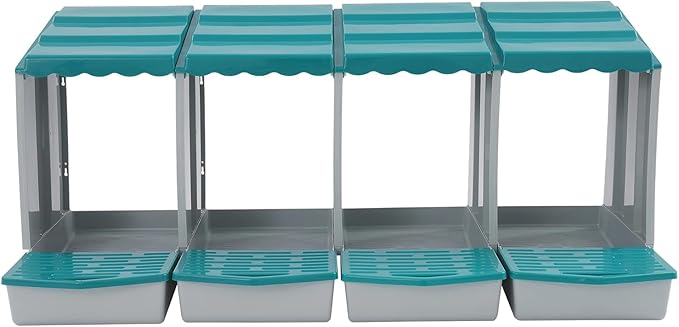 Chicken Nesting Box, 4 Compartments PP Nesting Box, Wall Mountable Nesting Boxes with Inclined Top, Drain Holes & Resting Platform for Chicken and Poultry to Collect Eggs