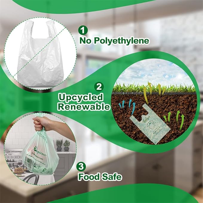 OrangeBio Certified Home Compostable Produce Bags, 800 Count, 15 x 17 Inches, Hold Up to 14 Lbs, ASTM D6400, EN 13432, US BPI & Europe OK Compost Home Certified