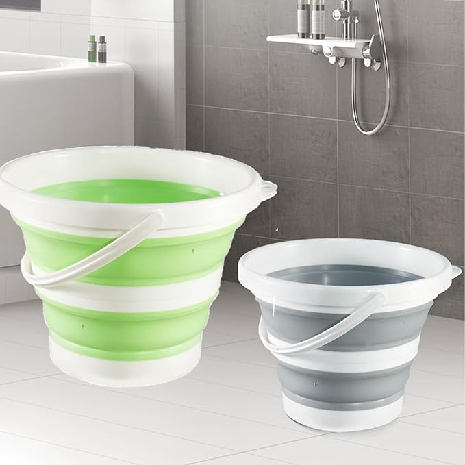 Collapsible Bucket 1.3 Gallon 5L Water Bucket for Cleaning Foldable Portable Plastic Mop Bucket with Handles Indoor Household Outdoor Car Wash Camping Fishing