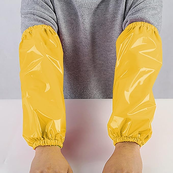 ELEBOX Waterproof Oil Proof Bib Apron Utility Apron Chemical Resistant Apron with Sleeve Work Apron Ultra Lightweight