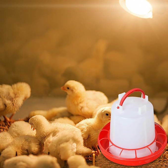 Chicken Feeder and Waterer Set, 2pcs Chick Feeders and 2pcs Chicken Waterer, 1.5L Chicken Water Dispenser, Poultry Drinker Chick Waterer Kit, No Spill Design for Baby Chicks, Ducklings