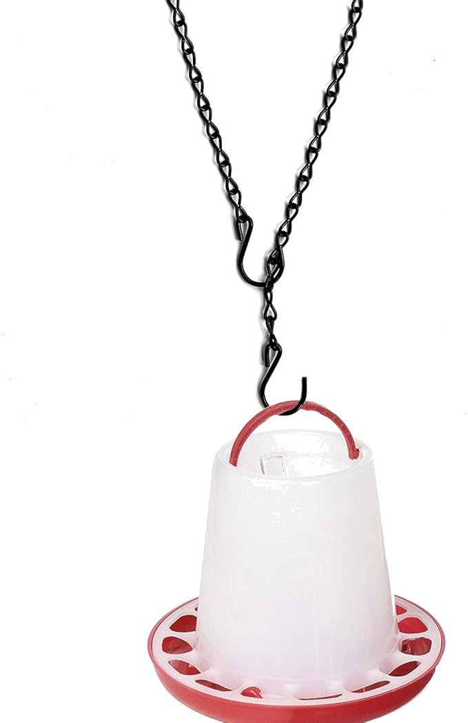 yeezo 2 Pack S Hook Steel Hanging Harness Chain Adjustable Poultry Drinker Hanging Chain Chicken Feeders Hanger Chain Bird Feeder Chains, 40" Long, Capable to Hold up 30 lbs