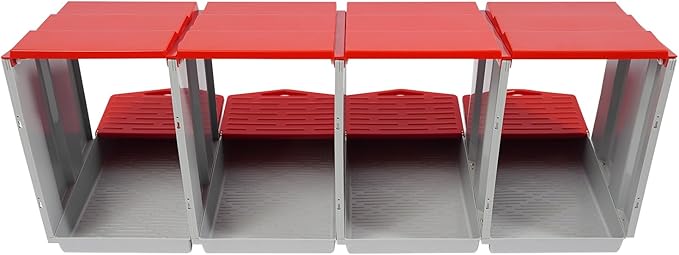 Chicken Nesting Box, 8 Compartments PP Nesting Box, Wall Mountable Nesting Boxes with Inclined Top, Drain Holes & Resting Platform for Chicken and Poultry to Collect Eggs