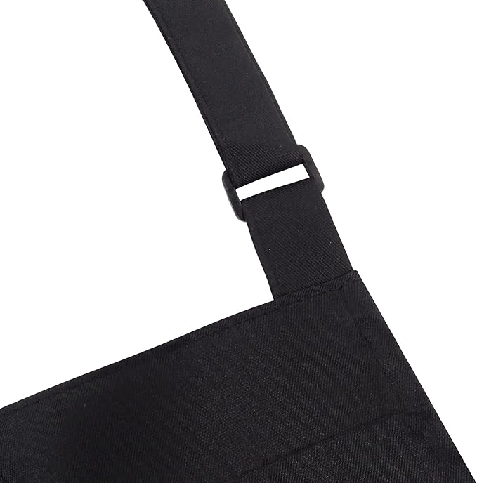 ATROPOS 2 Pack Black Adjustable Bib Cooking Apron Waterdrop Resistant with 2 Pockets Aprons for Men Women - Suit for Kitchen And Outdoor BBQ (35.8IN x 26.8IN Black)