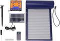 Automatic Solar Powered Chicken Coop Door with Light Sensing and Timer, Metal Iron Auto Chicken House Protection Door for Duck Goose, Remote Control, with LED Clear Dosplay (Blue)