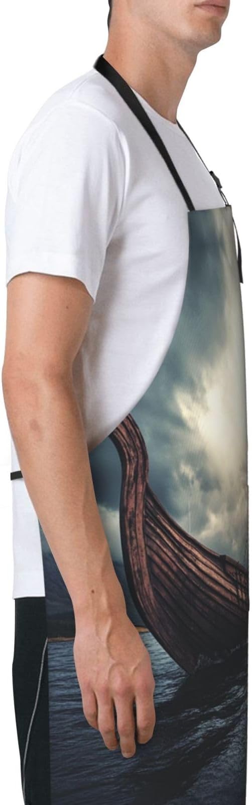 Kitchen Aprons for Men Women Waterproof Apron with 2 Pockets Whale Tail Apron Adjustable Bib Aprons