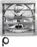KEN BROWN 20 Inch Shutter Exhaust Fan, Gable Vent Fan, Wall Mount Ventilation, High Speed 3500CFM, Automatic Aluminum Blades, for Garages, Shop, Greenhouse, Attic, with 10ft Power Cord