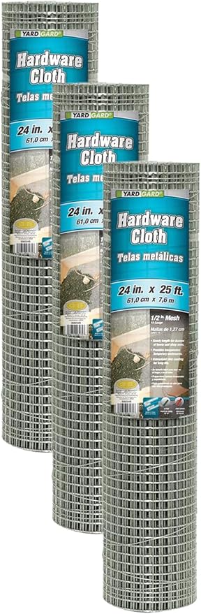 YARDGARD 308224B Hardware Cloth, 2-Feet by 25-Feet, Silver (Pack of 3)
