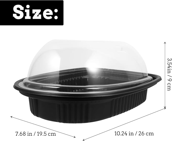 10PCS Rotisserie Chicken Roaster Container with Lids - Plastic Disposable Take out Containers Carrier with Clear Dome Lid