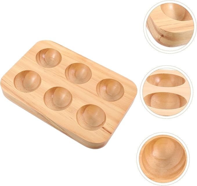 Happyyami Rustic Wooden Egg Tray Holder for Kitchen 12-Capacity Egg Storage Container for Refrigerator and Countertop Display