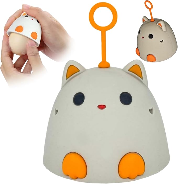 Egg Wash Brush for Fresh Cleaning Eggs Egg Washer The Reusable Egg Scrubber Egg Scrubber is A Cute Cat Shaped Practical Kitchen Gadget (Light Grey 2PCS)