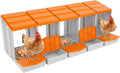 Chicken Nesting Box, 5 Compartments PP Nesting Box, Wall Mountable Nesting Boxes with Inclined Top, Drain Holes & Resting Platform for Chicken and Poultry to Collect Eggs