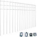 24x15-inch No Dig Animal Barrier Fence, 20 Pack White Dig Protective Fence with 2 inch Spike spacing, Dog/Rabbit/Groundhog Underground Defence, for Outdoor Garden Patio