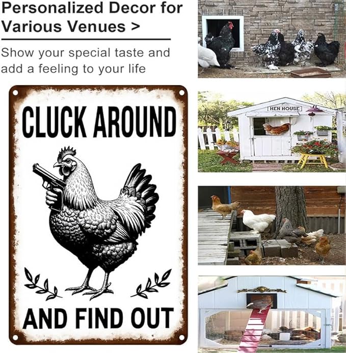 Funny Chicken Stop Staring My Cock Tin Sign for Farm Chicken Coop Farmhouse Kitchen Vintage Wall Decor 8x12 Inch