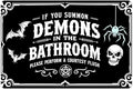 Demons Bathroom Rules Tin Sign Vintage Gothic Decor Metal Sign Print Aesthetic for Garden Yard Bar Porch Home Bedroom Kitchen Wall Decor Gift 8 X 12 in