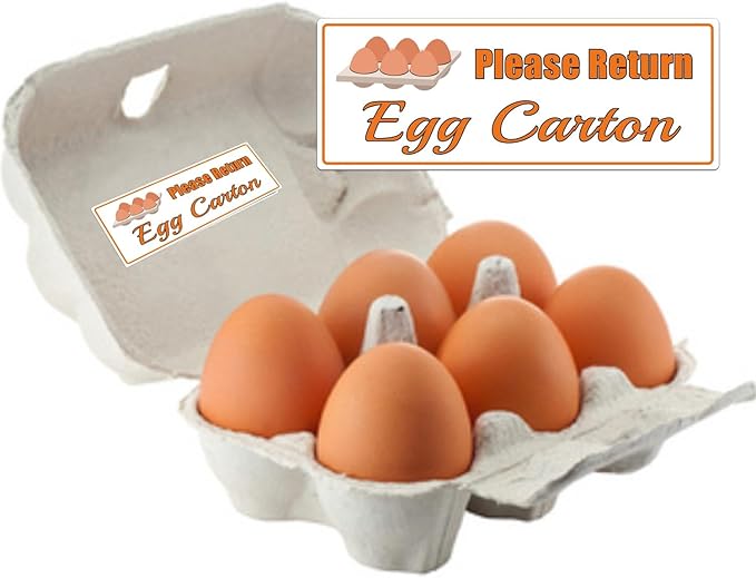 Please Return Egg Carton Tag Stickers 1 x 2.625 Inch - Farm Fresh Chicken Eggs Labels Egg Stickers 500 Pcs
