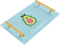 Bathroom Vanity Tray Counter Organizer, Cute Avocado Blue Decorative Tray with Handles Countertop Storage for Bathroom Bedroom Kitchen Home Farmhouse