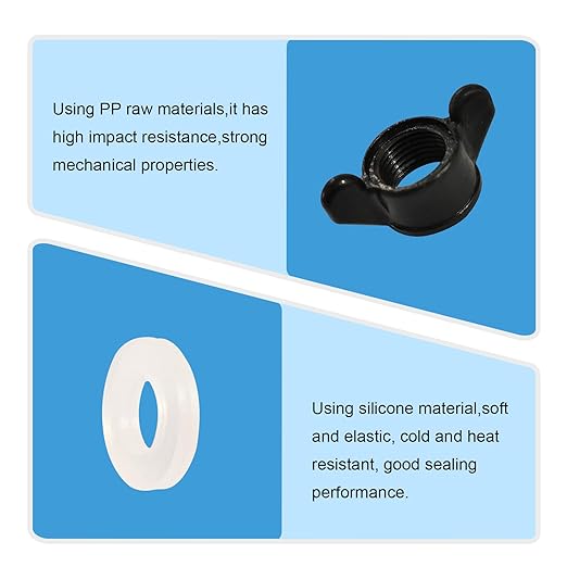 30 Sets Silicone Washers and Wing Nuts for Poultry Waterer Cups Chicken Water Nipples, Silicone O-Rings 16mm OD 8mm ID 2mm Thickness Seal Gasket (30 Sets, OD:16mm ID:8mm)
