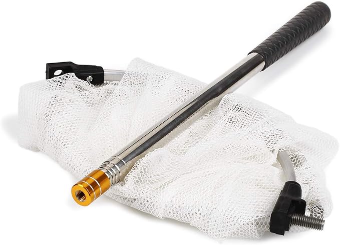 RESTCLOUD Insect and Butterfly Net with 12" Ring, 24" Net Depth, Handle Extends to 59 Inches for Adults and Kids (12" Ring, 59" Handle)