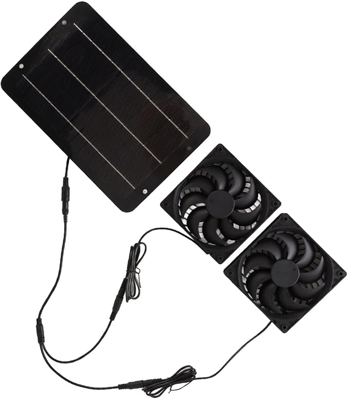Solar Powered Fan Kit 10W 12V Solar Attic Fan for Chicken Coop Greenhouse Dog House Shed Exhaust Cooling Ventilation