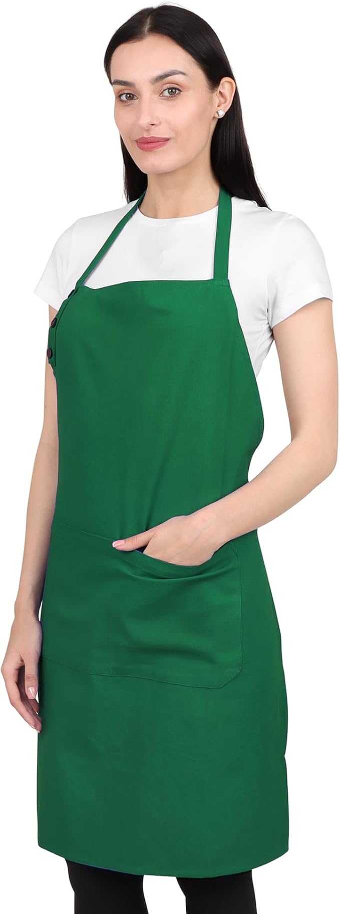Kitchen Apron Cotton Waterdrop Resistant with adjustable Aprons for Women with Pockets 9 Color option Cooking