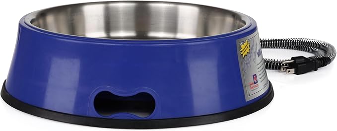 Farm Innovators Signature Series 3 Quart 40 Watt Electric Heated Pet Water Bowl with Stainless Steel Insert, Thermostatic Control, (2 Pack)