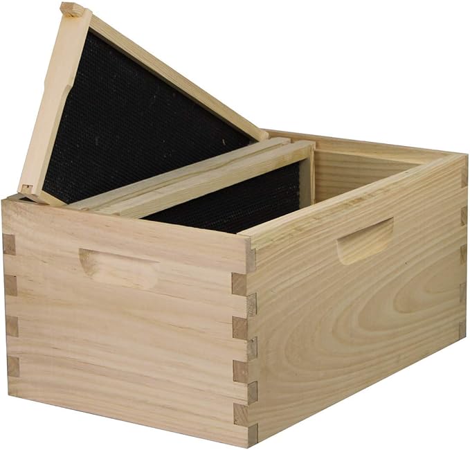 Amish Made in USA Complete Langstroth Beehive - The Starter Kit (Full Hive with 1 Deep & Accessories)