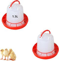 2pcs Chicken Feeder and Waterer Set, Chicken Water Dispenser, Baby Chick Waterer, 1.5L Poultry Waterer Kit, No Spill Design for Baby Chicks, Ducklings