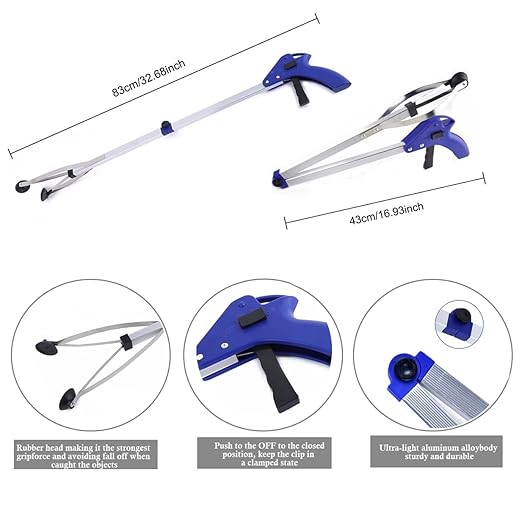Reacher Grabber, Windspeed Aluminum Suction Cup Grip Grabber Pick Up Tool for Light Bulb Remover, iPad Pick Up, Litter Picker, Trash/Garbage, Garden Nabber, Long Extender