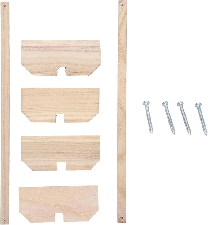 2 Set Chicken Wooden Perches, Large Bird Roosting Bar for Hens Rooster Parrots, Natural Wood Training Stand with Sturdy Base for Coop and Cage Use