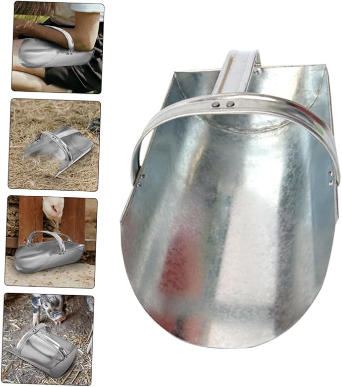 Sosoport Iron Feed Scoop for Livestock Farm Heavy-Duty Practical Shovel for Food Feeding 1-Piece Sturdy Feeding Tool Ergonomic Grip